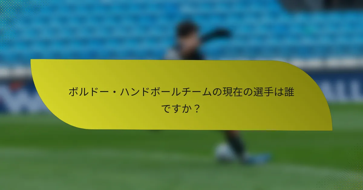 ボルドー・ハンドボールチームの現在の選手は誰ですか？