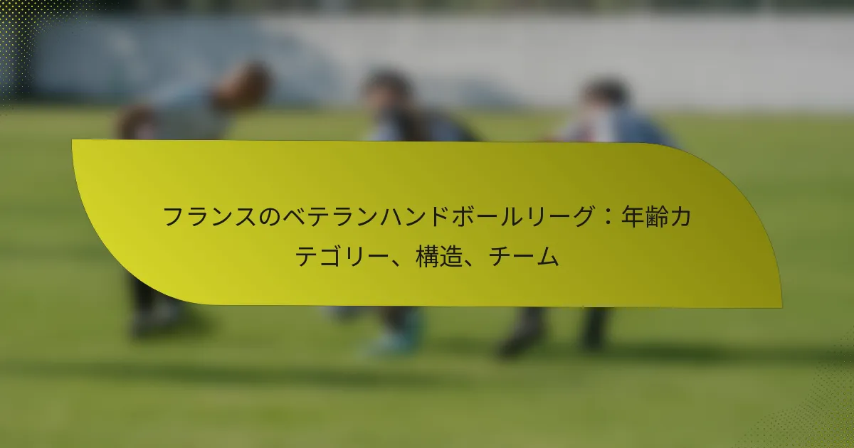フランスのベテランハンドボールリーグ：年齢カテゴリー、構造、チーム