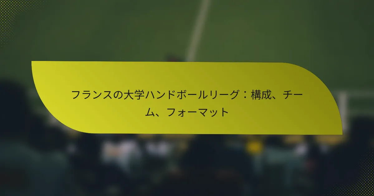 フランスの大学ハンドボールリーグ：構成、チーム、フォーマット