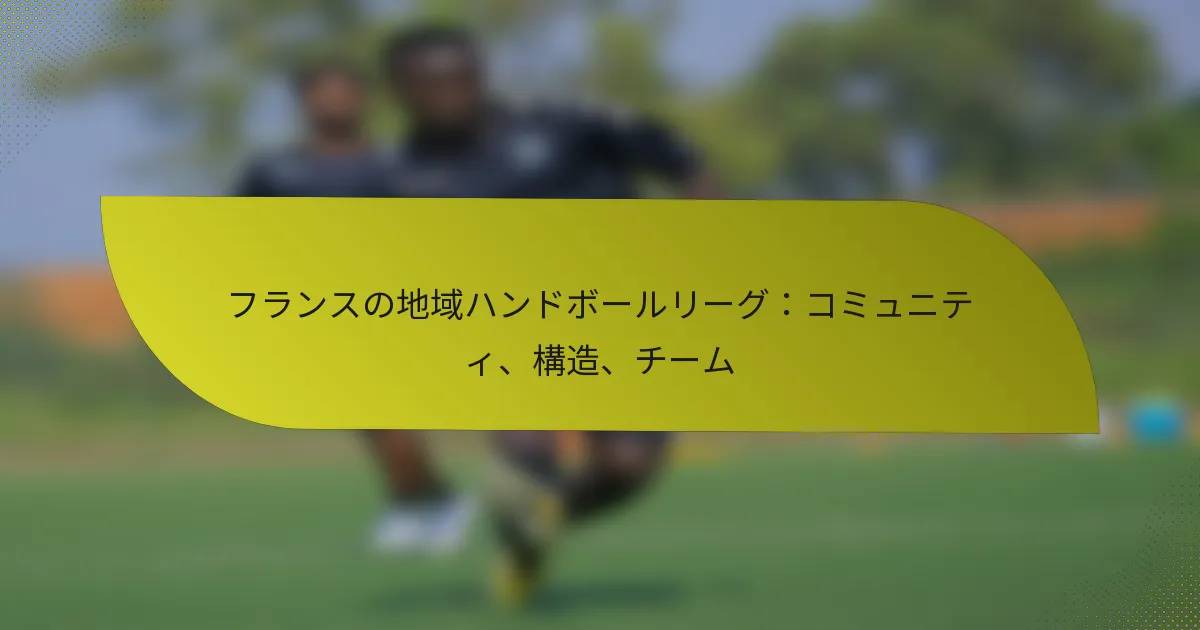 フランスの地域ハンドボールリーグ：コミュニティ、構造、チーム