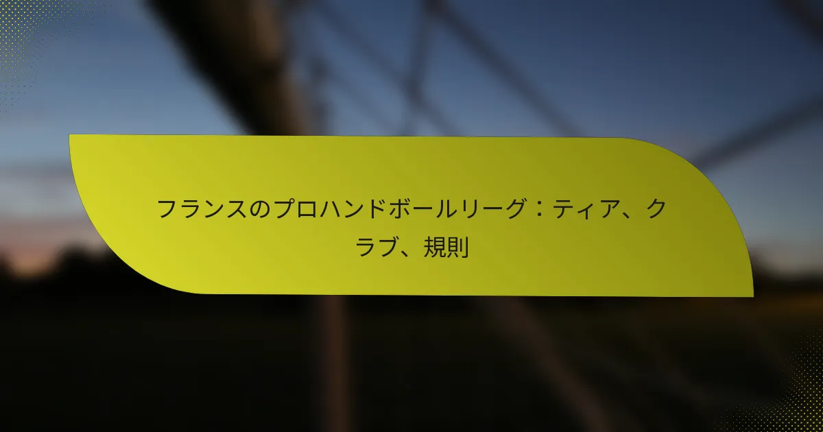 フランスのプロハンドボールリーグ：ティア、クラブ、規則