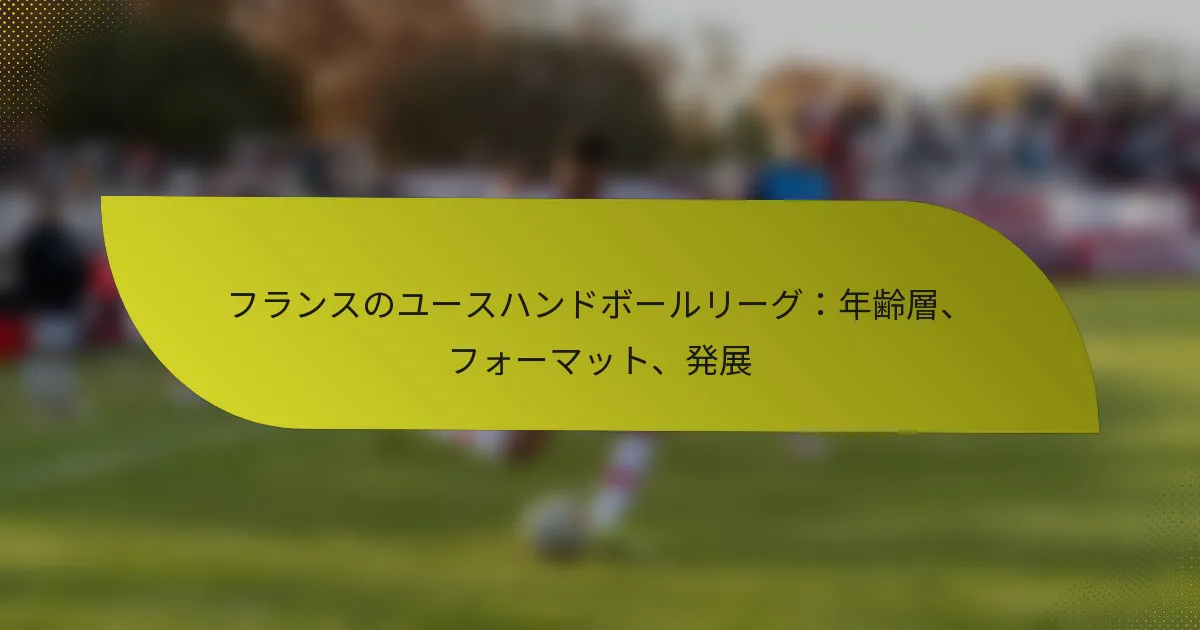 フランスのユースハンドボールリーグ：年齢層、フォーマット、発展