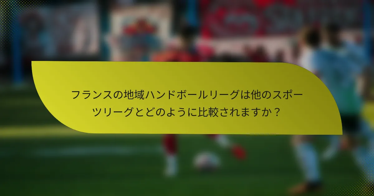 フランスの地域ハンドボールリーグは他のスポーツリーグとどのように比較されますか？