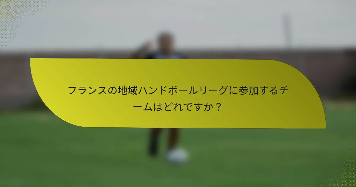 フランスの地域ハンドボールリーグに参加するチームはどれですか？