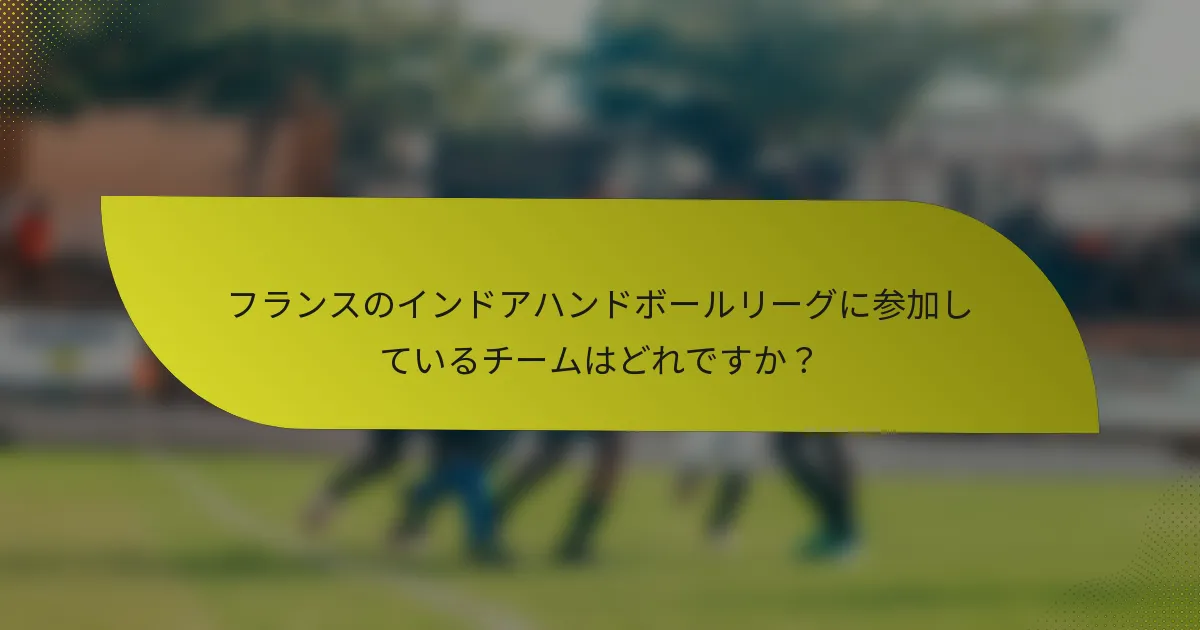 フランスのインドアハンドボールリーグに参加しているチームはどれですか?