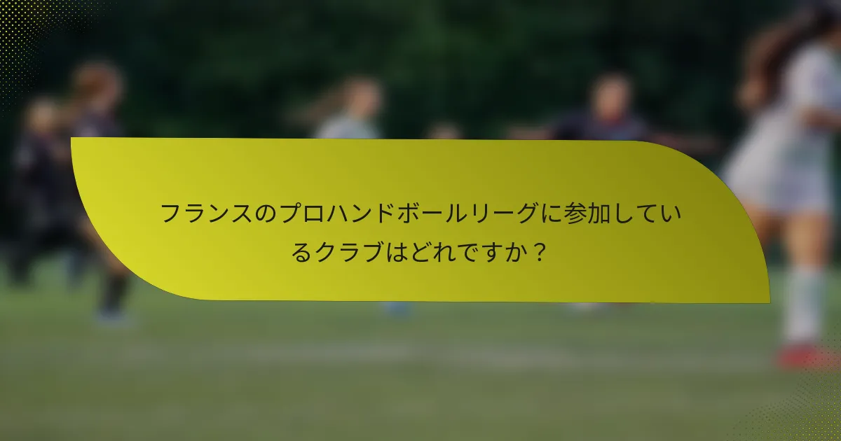 フランスのプロハンドボールリーグに参加しているクラブはどれですか？
