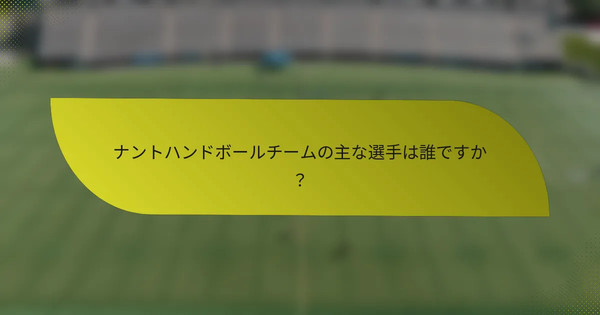 ナントハンドボールチームの主な選手は誰ですか？
