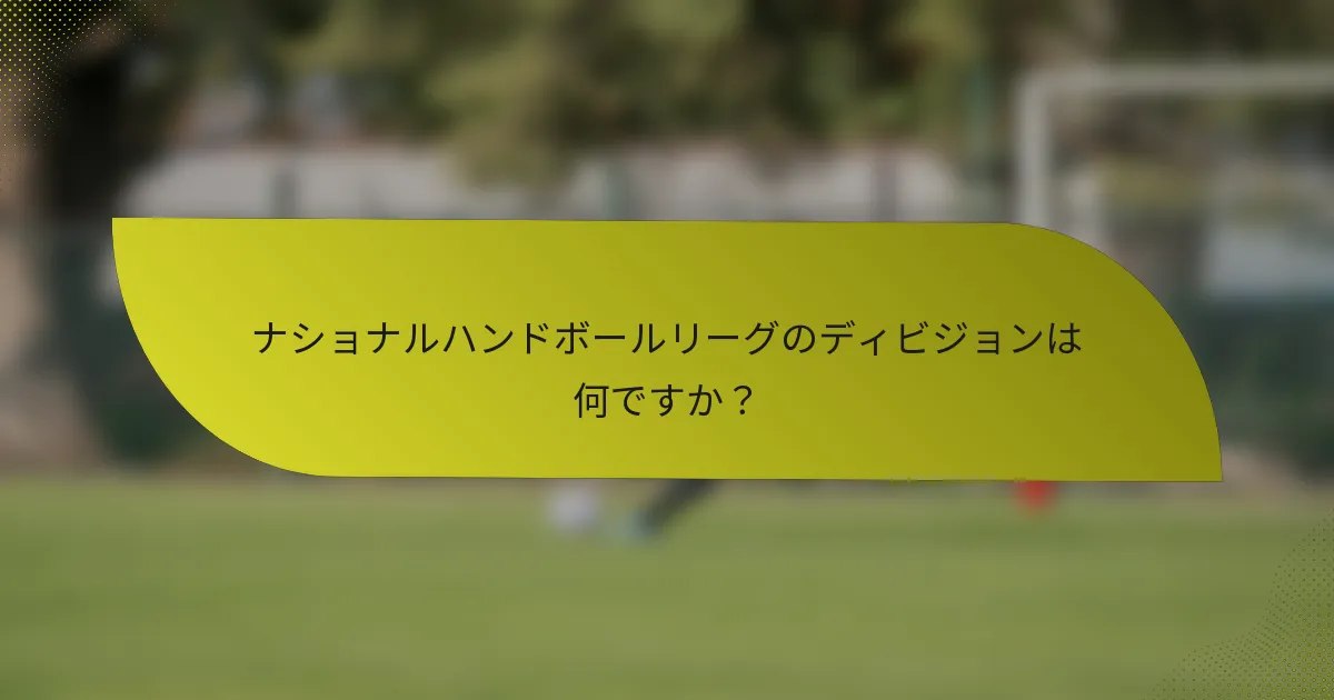 ナショナルハンドボールリーグのディビジョンは何ですか?
