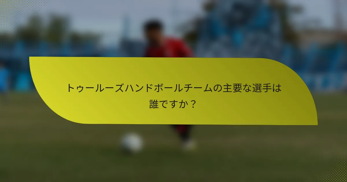 トゥールーズハンドボールチームの主要な選手は誰ですか？